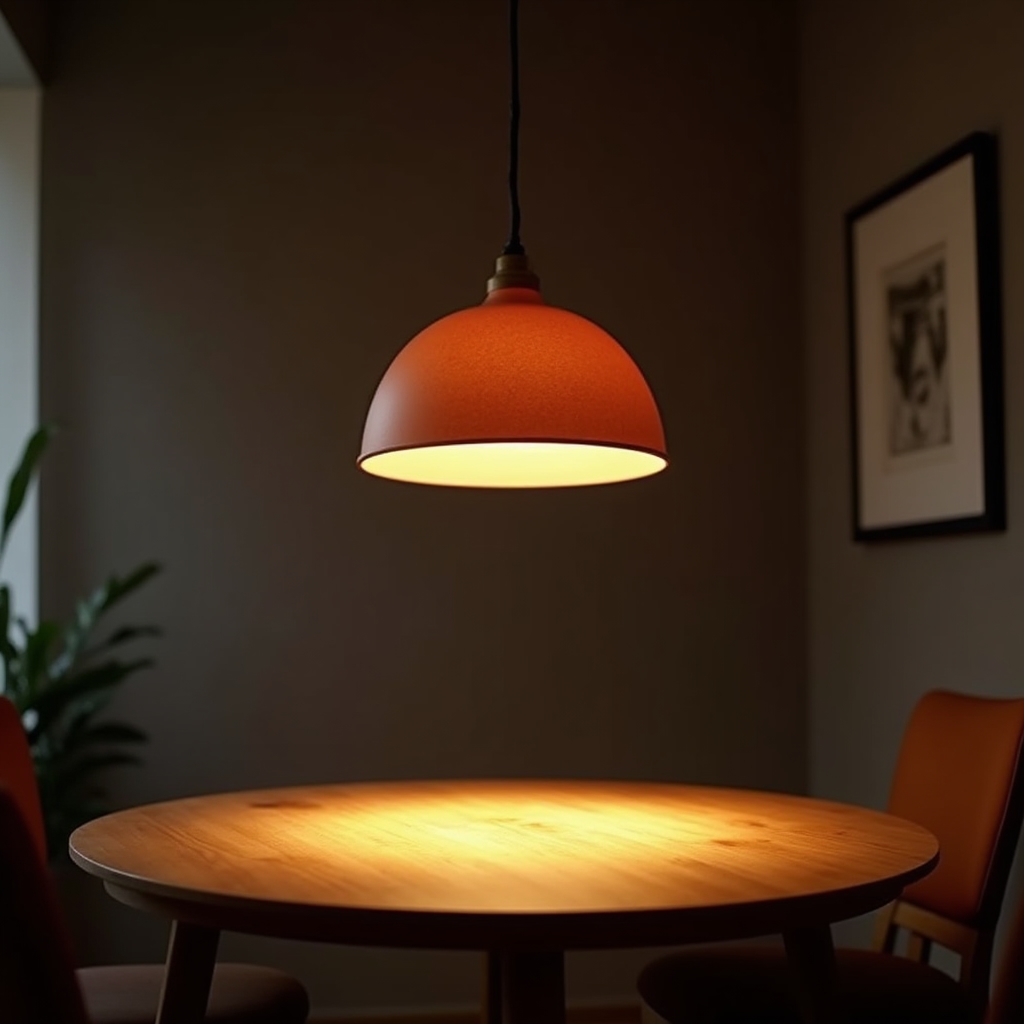 Essbereich mit warmer Pendelleuchte und zusätzlicher Sitzecke im Hintergrund